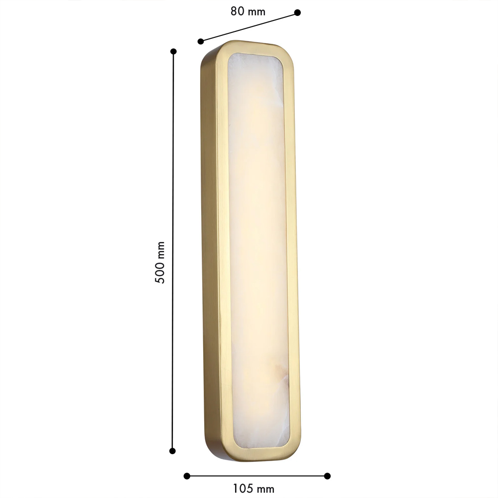 Бра в металлическом корпусе с рассеивателем из бежевого алебастра Cryptocrystalline Stone в Тюмени