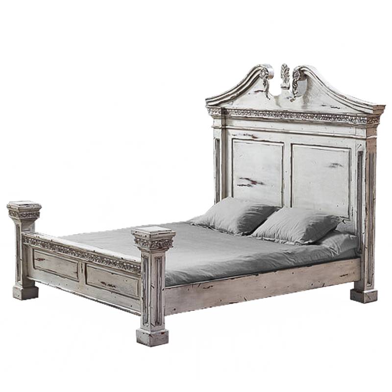 Кровать Gothic Style Bed White Белый винтажная патина Кровать Gothic Style Bed White Белый винтажная патина в Тюмени | Loft Concept