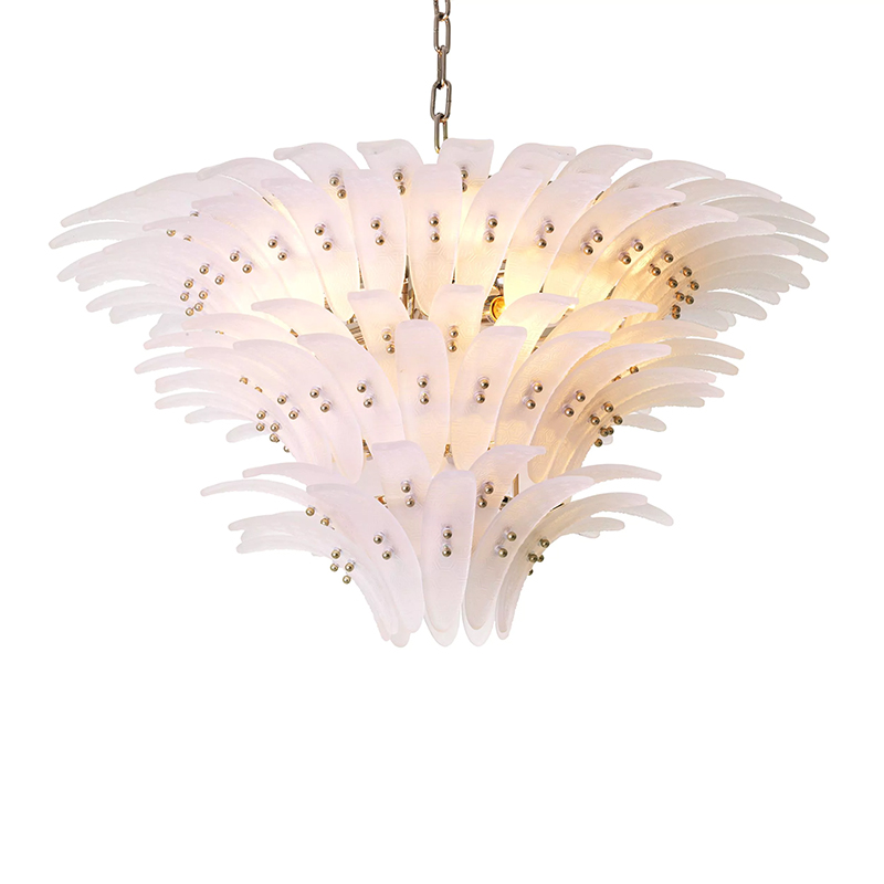 Люстра Philipp Plein Chandelier Bel Air L Белая Белое матовое стекло Хром Люстра Philipp Plein Chandelier Bel Air L Белая Белое матовое стекло Хром в Тюмени | Loft Concept