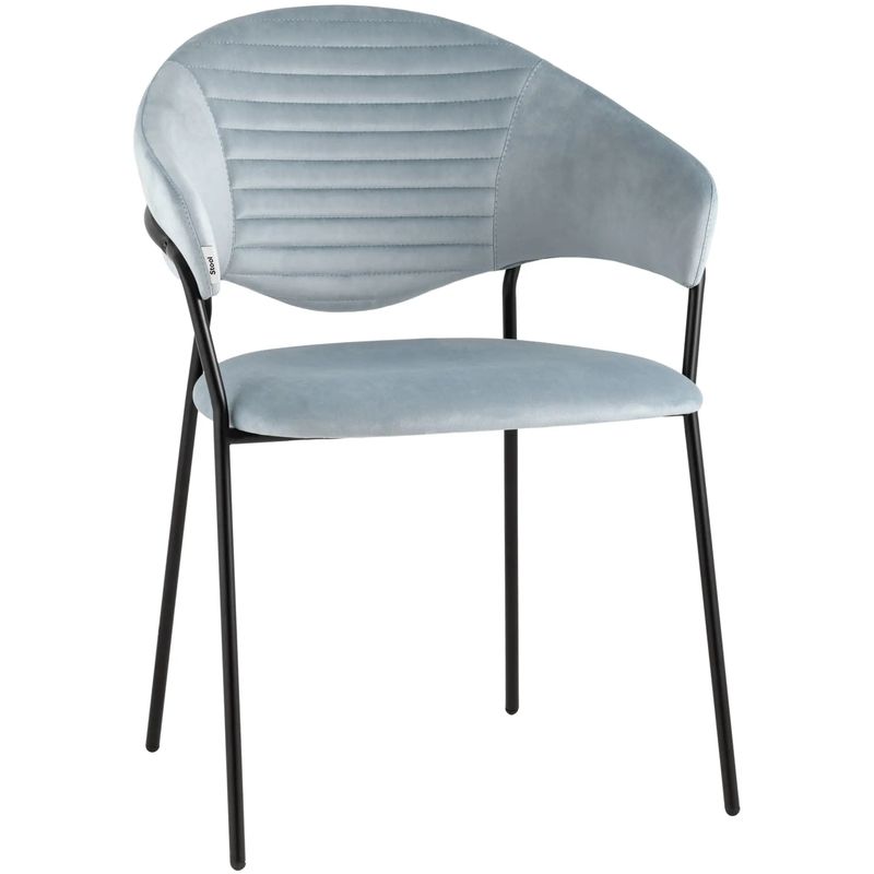 Стул Alexis Chair Пыльно-Голубой Велюр Голубой пастельный Черный Стул Alexis Chair Пыльно-Голубой Велюр Голубой пастельный Черный в Тюмени | Loft Concept