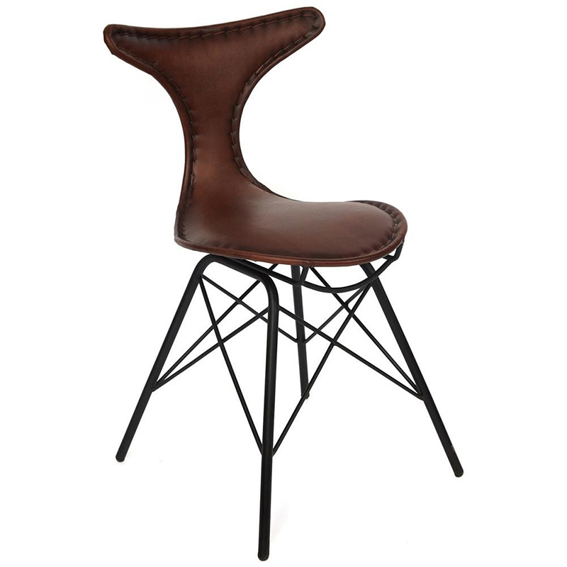 Стул Buffalo Leather Industrial Chair Коричневый Черный Стул Buffalo Leather Industrial Chair Коричневый Черный в Тюмени | Loft Concept