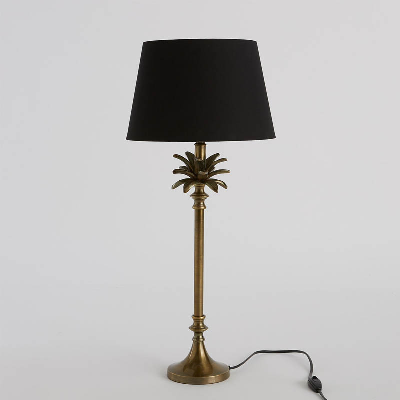 Настольная лампа Palm Black Lampshade Латунь Настольная лампа Palm Black Lampshade Латунь в Тюмени | Loft Concept