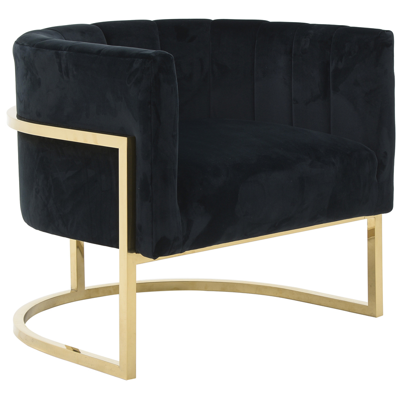 Кресло Accent Velvet chair black Черный Глянцевое золото Кресло Accent Velvet chair black Черный Глянцевое золото в Тюмени | Loft Concept