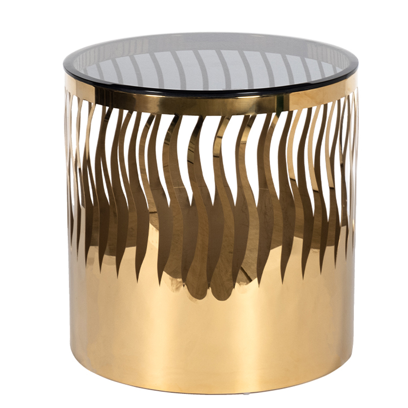 Приставной стол Emerson Side Table Глянцевое золото Стекло Смок Приставной стол Emerson Side Table Глянцевое золото Стекло Смок в Тюмени | Loft Concept