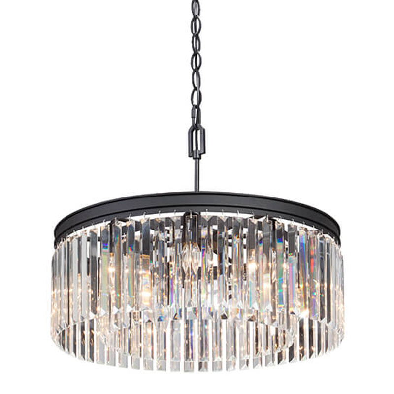 Люстра RH Rhys CLEAR GLASS Prism Round Chandelier прозрачное стекло 40 Черный матовый Люстра RH Rhys CLEAR GLASS Prism Round Chandelier прозрачное стекло 40 Черный матовый в Тюмени | Loft Concept