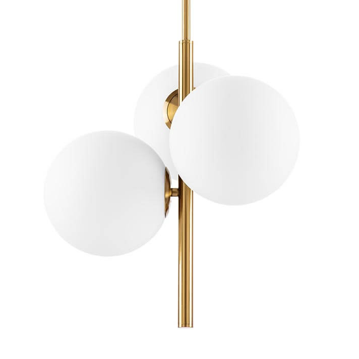 Люстра Three Bubbles Chandelier Белый Латунь Люстра Three Bubbles Chandelier Белый Латунь в Тюмени | Loft Concept