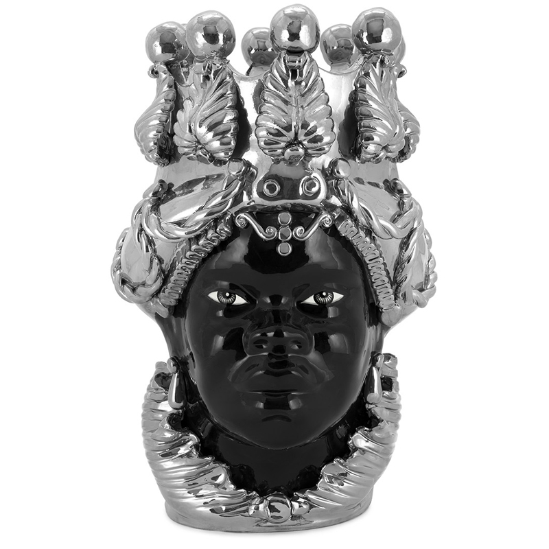 Ваза VASE MORO LADY BIG DREAMS silver Черный Серебряный Ваза VASE MORO LADY BIG DREAMS silver Черный Серебряный в Тюмени | Loft Concept