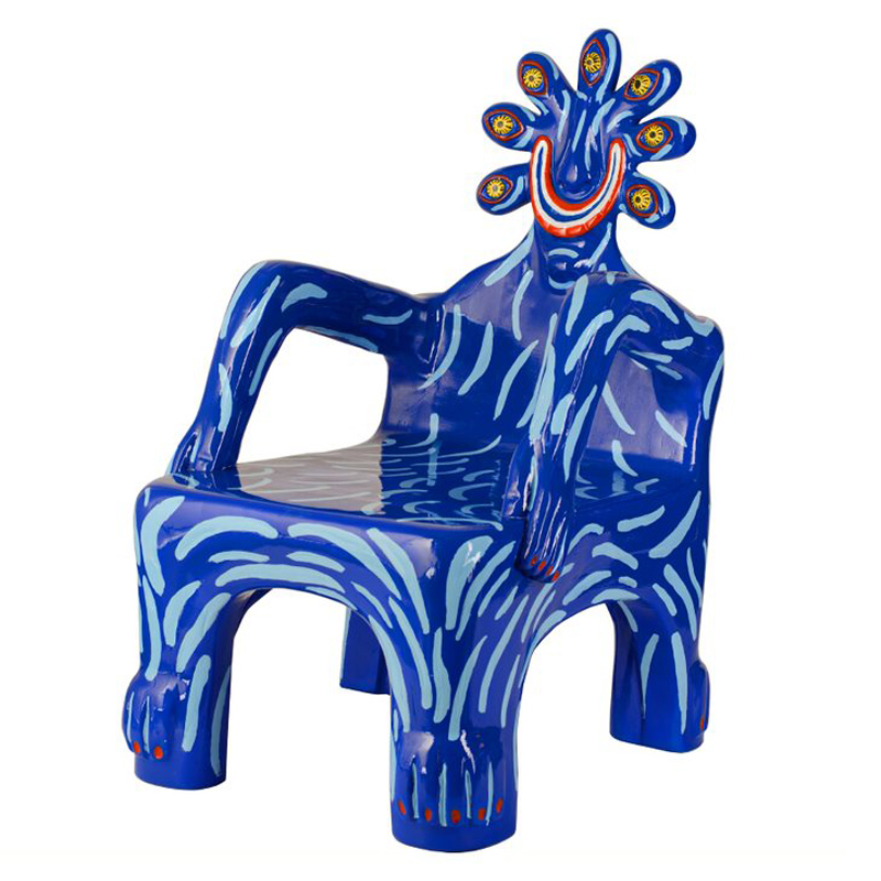Кресло COBALT CREATURE ARMCHAIR Синий Мульти Кресло COBALT CREATURE ARMCHAIR Синий Мульти в Тюмени | Loft Concept