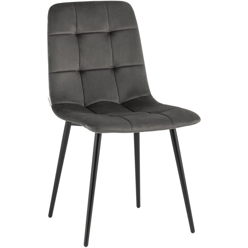 Стул NANCY Chair Темно-Серый Велюр Серый Черный Стул NANCY Chair Темно-Серый Велюр Серый Черный в Тюмени | Loft Concept