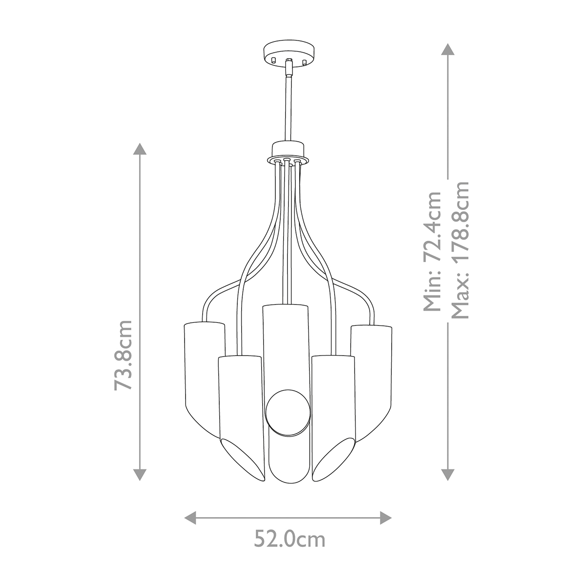 Люстра белого цвета с 6-ю цилиндрическими плафонами Elstead Lighting в Тюмени