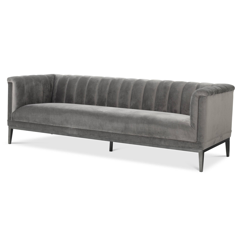 Диван Eichholtz Sofa Raffles grey Серый Темная бронза Диван Eichholtz Sofa Raffles grey Серый Темная бронза в Тюмени | Loft Concept