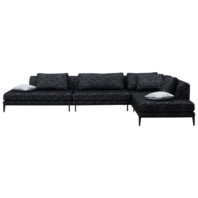 Угловой диван Ferguson Sofa Black Черный Черно-белый Угловой диван Ferguson Sofa Black Черный Черно-белый в Тюмени | Loft Concept