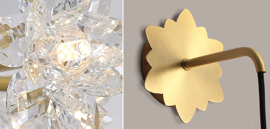 Бра Хрустальный Цветок Лотоса Lotus flower Wall Clear Glass B Бра Хрустальный Цветок Лотоса Lotus flower Wall Clear Glass B - Loft-Concept в Тюмени