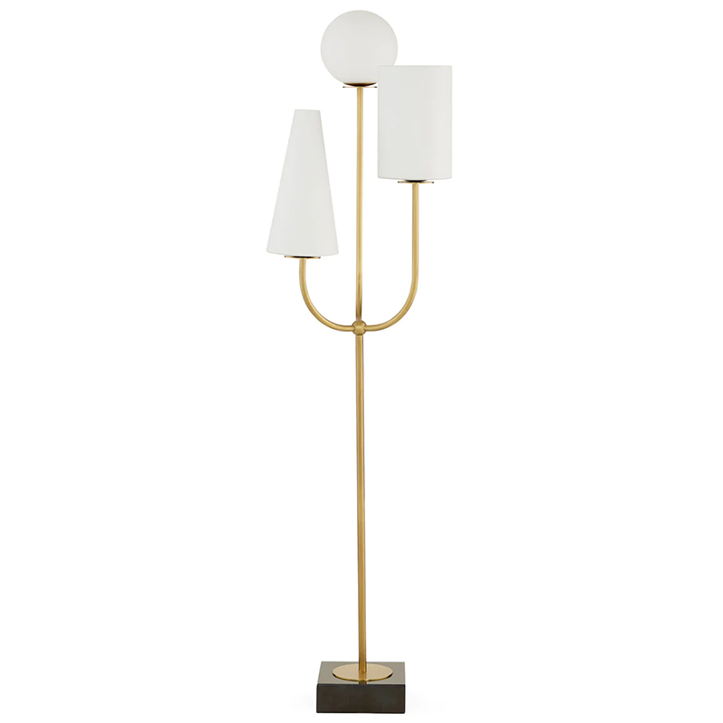 Торшер PARADISO FLOOR LAMP Белый Латунь Черный Мрамор Nero Торшер PARADISO FLOOR LAMP Белый Латунь Черный Мрамор Nero в Тюмени | Loft Concept