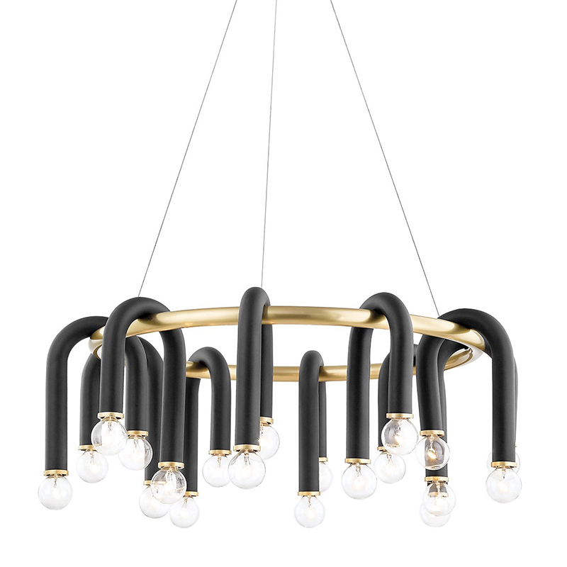Люстра Paulson floppy chandelier round gold Черный Золотой Люстра Paulson floppy chandelier round gold Черный Золотой в Тюмени | Loft Concept