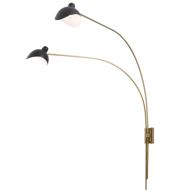 Бра Eichholtz Wall Lamp Mitch Brass Черный Латунь Античная полированная Бра Eichholtz Wall Lamp Mitch Brass Черный Латунь Античная полированная в Тюмени | Loft Concept