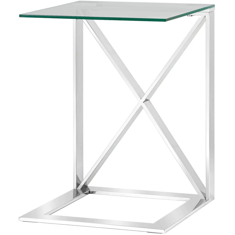 Стол приставной Lanzheron Collection Silver Серебряный Прозрачное Стекло Стол приставной Lanzheron Collection Silver Серебряный Прозрачное Стекло в Тюмени | Loft Concept