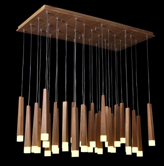 Люстра Wooden Glowworm Square Люстра Wooden Glowworm Square в Тюмени | Loft Concept