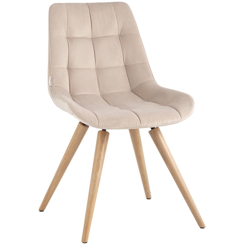 Стул NANCY Chair Светло-Бежевый Велюр Бежевый Древесина Стул NANCY Chair Светло-Бежевый Велюр Бежевый Древесина в Тюмени | Loft Concept