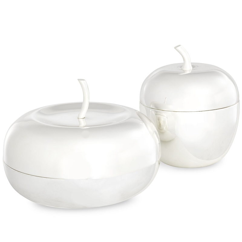 Комплект шкатулок Eichholtz Box Apple Set of 2 Silver Серебряный Комплект шкатулок Eichholtz Box Apple Set of 2 Silver Серебряный в Тюмени | Loft Concept