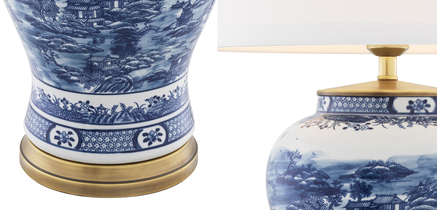 Настольная лампа Eichholtz Table Lamp Chinese Blue - фото