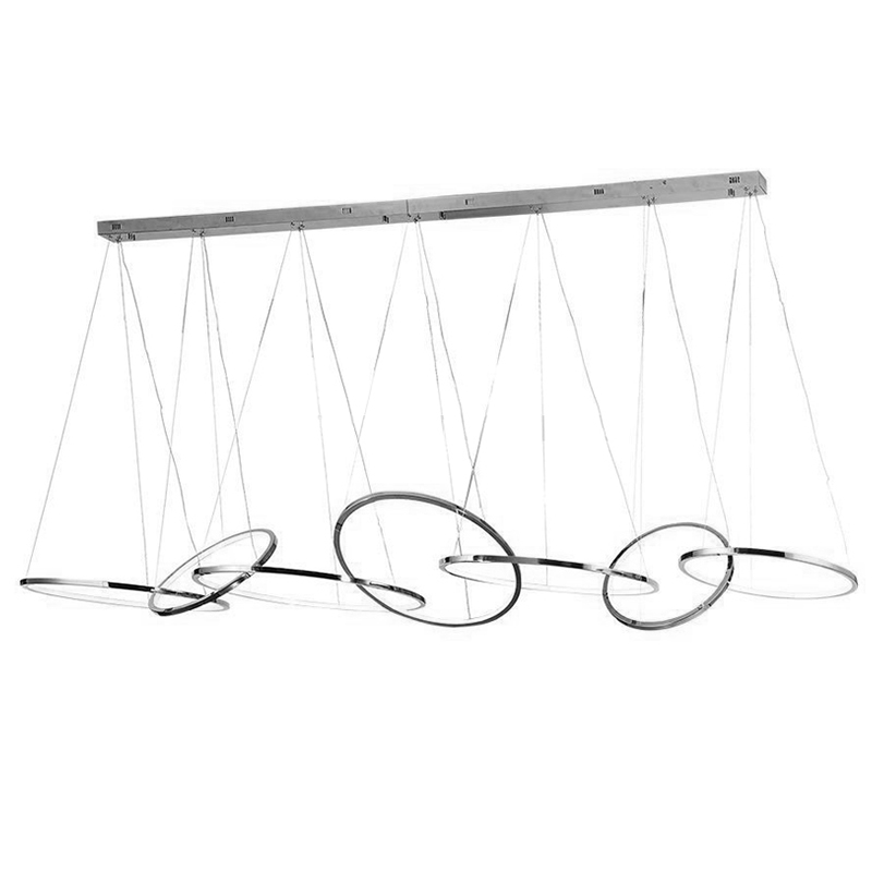 Люстра Ring Connection Horizontal Chandelier Chrome Хром Люстра Ring Connection Horizontal Chandelier Chrome Хром в Тюмени | Loft Concept