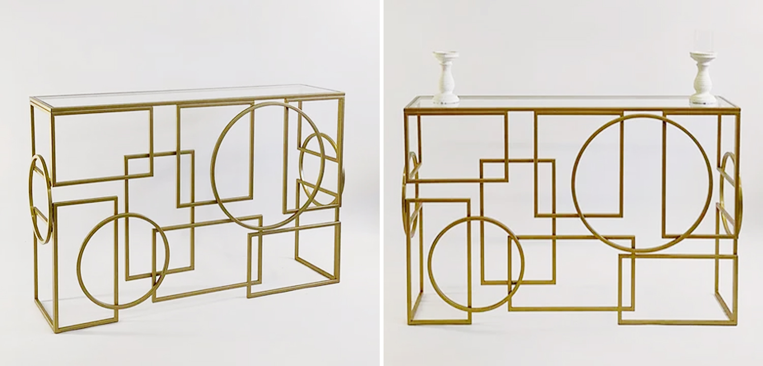 Консоль Geometric Figures Gold Console - фото