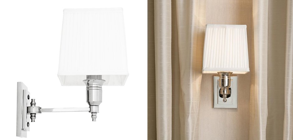 Бра Wall Lamp Lexington Single Nickel+White Бра Wall Lamp Lexington Single Nickel+White - Loft-Concept в Тюмени