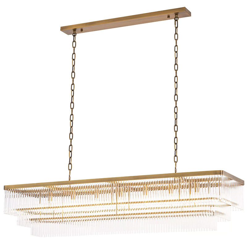 Люстра Eichholtz Chandelier East Rectangular Латунь Прозрачное Стекло Люстра Eichholtz Chandelier East Rectangular Латунь Прозрачное Стекло в Тюмени | Loft Concept