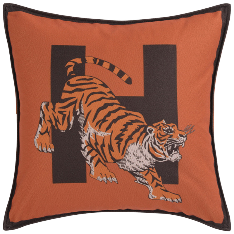 Декоративная подушка Hermes Tiger 170 Оранжевый Коричневый Декоративная подушка Hermes Tiger 170 Оранжевый Коричневый в Тюмени | Loft Concept