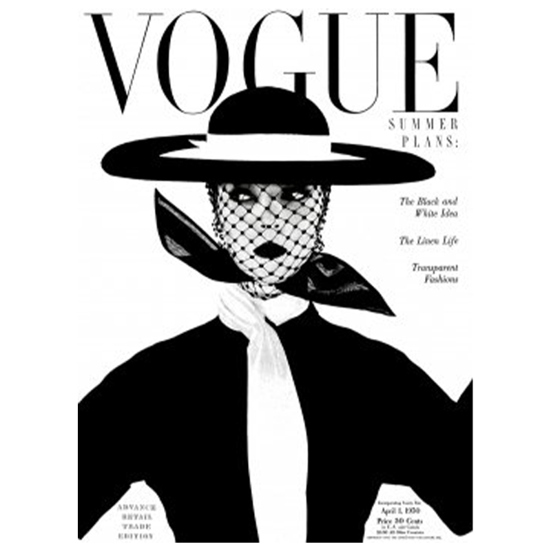 Постер Vogue Cover 1950 April Черный Белый Постер Vogue Cover 1950 April Черный Белый в Тюмени | Loft Concept