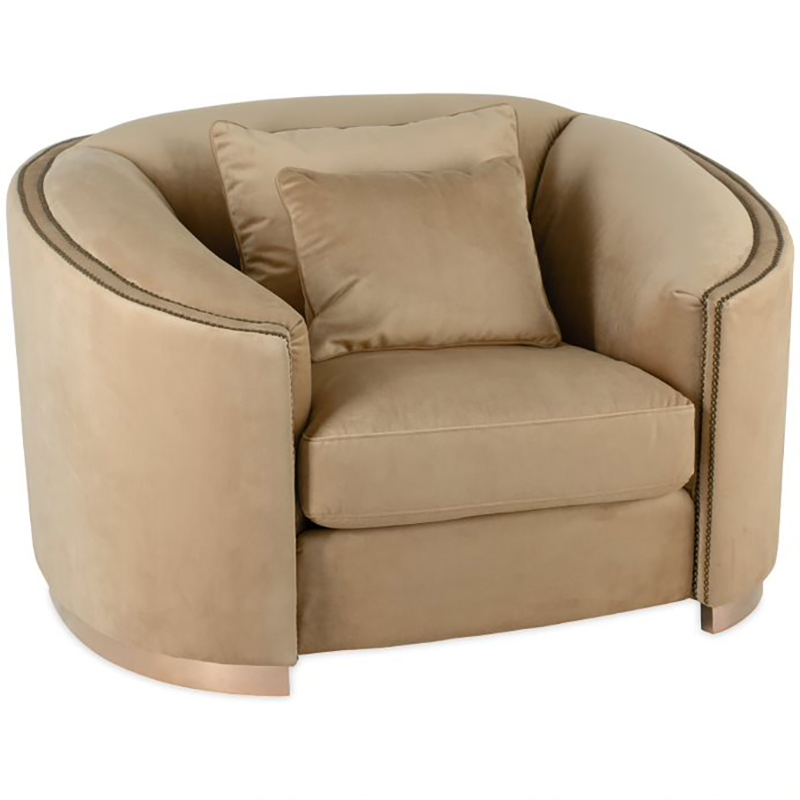 Кресло Maynard Armchair Бежево-серый Медь Кресло Maynard Armchair Бежево-серый Медь в Тюмени | Loft Concept