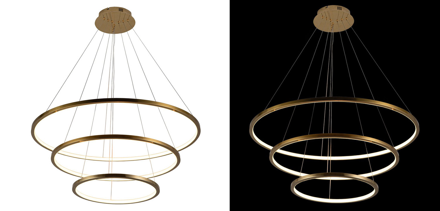 Люстра Ring Horizontal Trio gold - фото