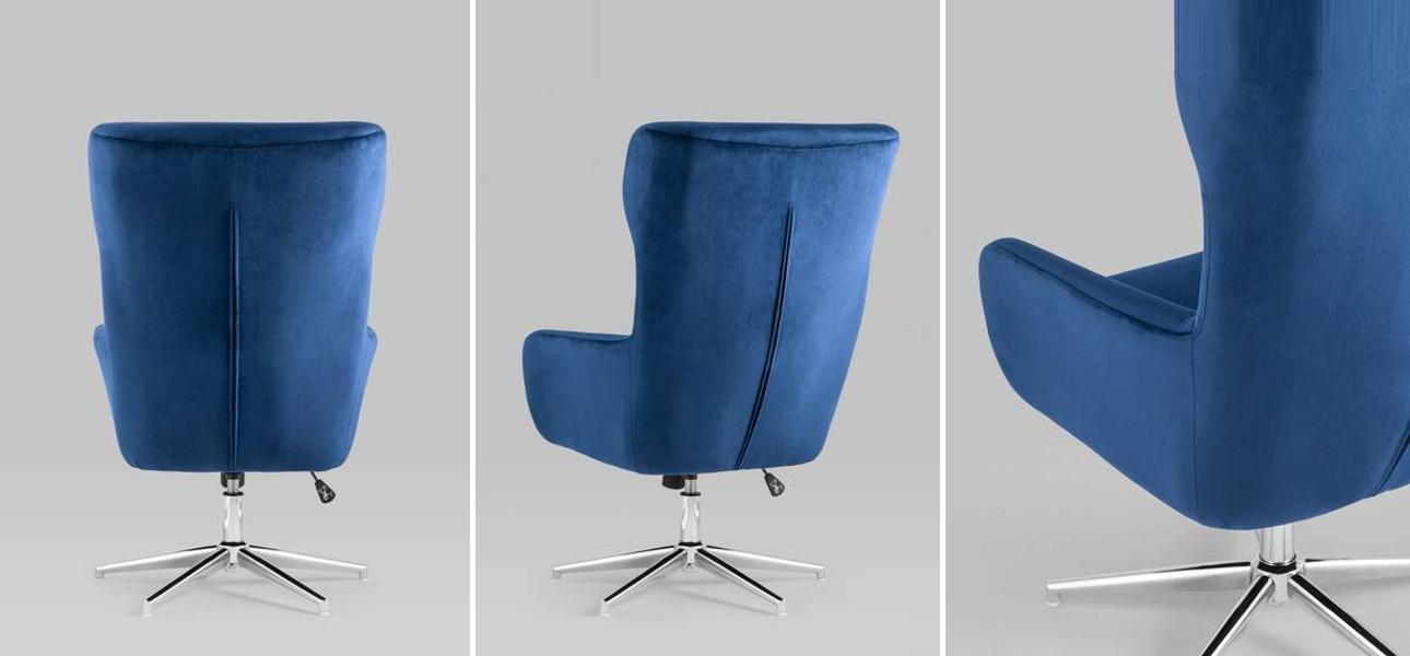 Кресло офисное Alastair синий велюр - фото №1