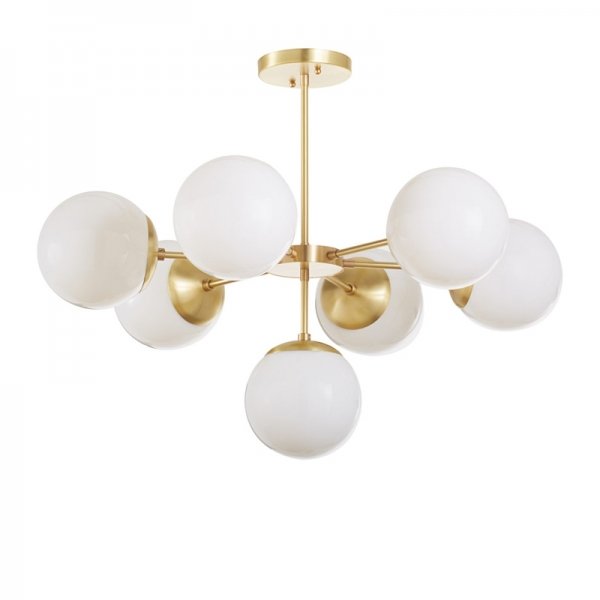 Подвесной светильник Copper Light Chandelier 7 Белый Латунь Подвесной светильник Copper Light Chandelier 7 Белый Латунь в Тюмени | Loft Concept