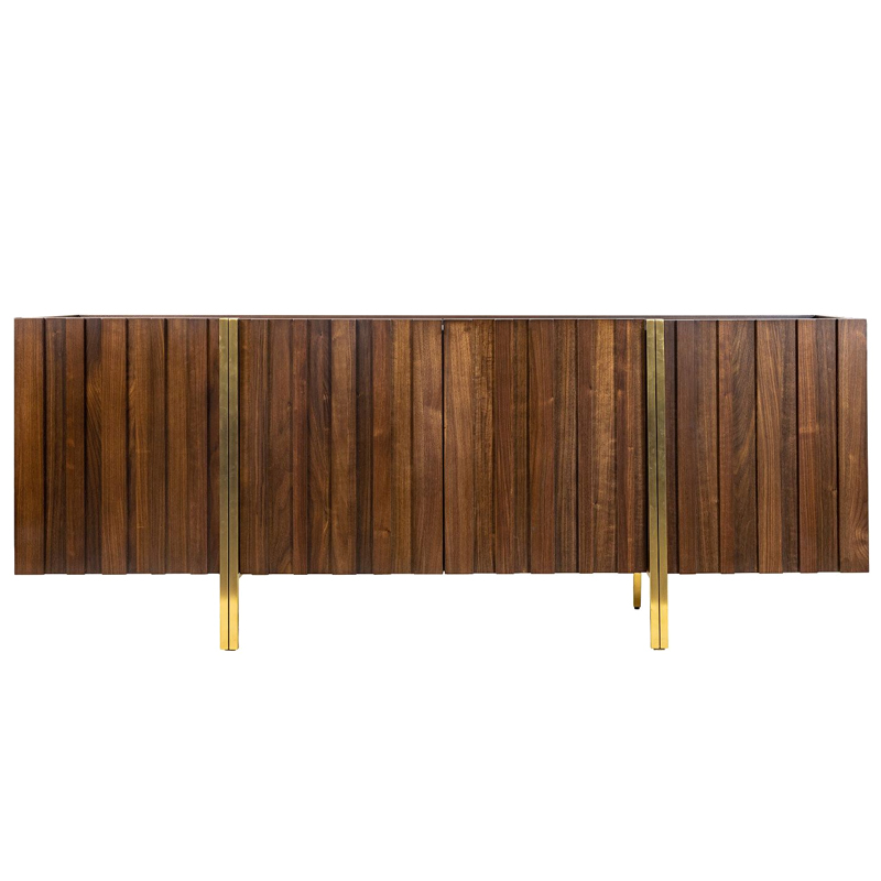 Комод с мраморной столешницей Walnut Veneer Коричневый Белый Латунь Комод с мраморной столешницей Walnut Veneer Коричневый Белый Латунь в Тюмени | Loft Concept