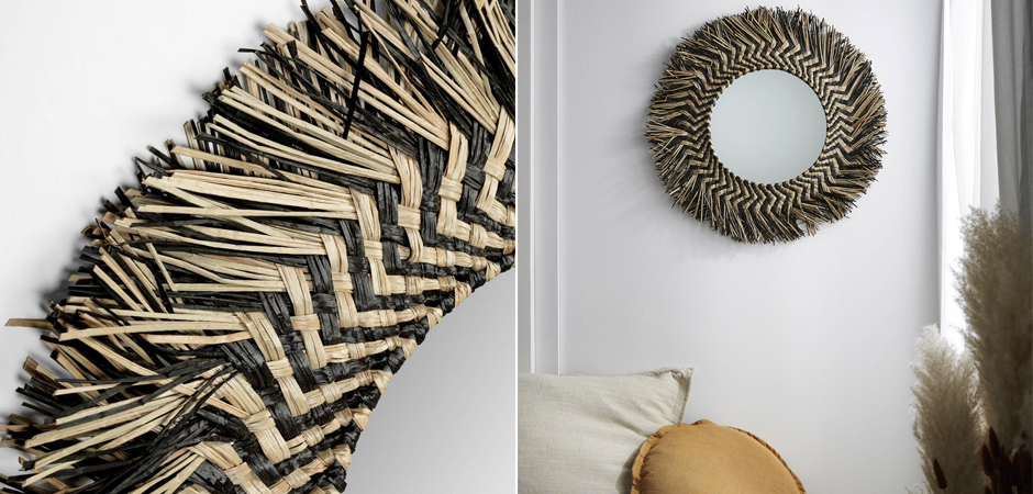Зеркало сплетенное вручную Handmade Mirror Dark Safari Зеркало сплетенное вручную Handmade Mirror Dark Safari - Loft-Concept в Тюмени