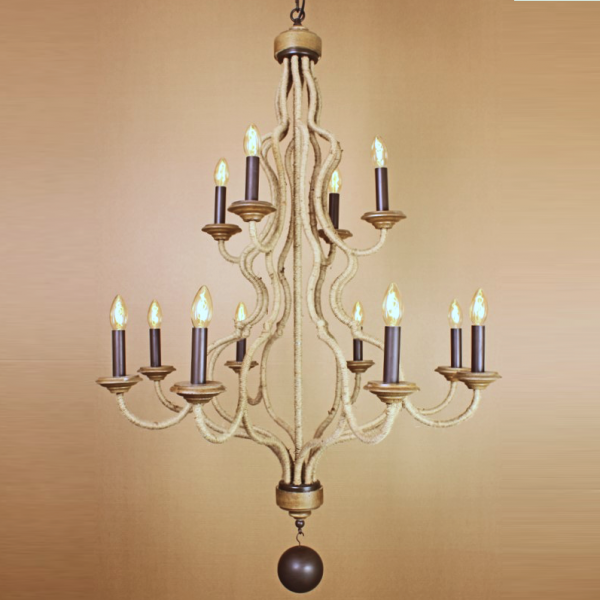 Люстра Loft Rope 12 Chandelier Коричневый Люстра Loft Rope 12 Chandelier Коричневый в Тюмени | Loft Concept