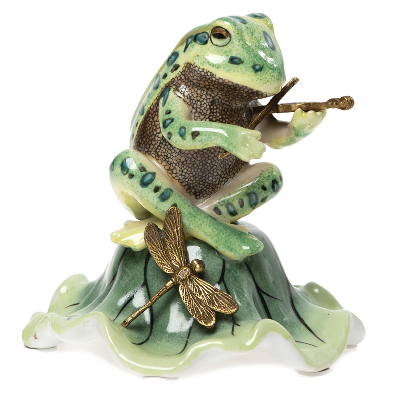 Статуэтка Frog Violinist Зеленый Золотой Статуэтка Frog Violinist Зеленый Золотой в Тюмени | Loft Concept