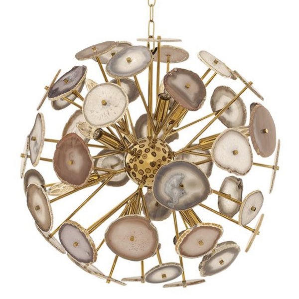 Branquinho Chandelier Agate Глянцевое золото Бежево-серый Branquinho Chandelier Agate Глянцевое золото Бежево-серый в Тюмени | Loft Concept