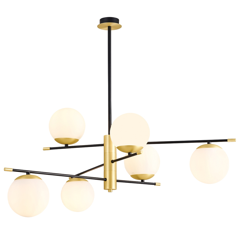 Люстра Черная с Золотом Spike Balls Hanging 6 Lamp Белый Золотой Черный Люстра Черная с Золотом Spike Balls Hanging 6 Lamp Белый Золотой Черный в Тюмени | Loft Concept