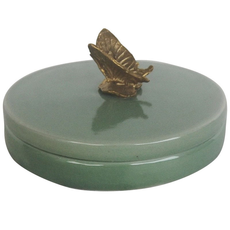 Шкатулка Green box with butterfly Зеленый Бронза Шкатулка Green box with butterfly Зеленый Бронза в Тюмени | Loft Concept