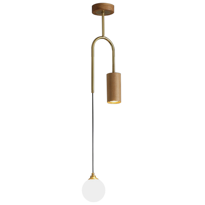 Потолочный светильник Ando Wooden Metal Brass Light 2 плафона Латунь Коричневый Древесина Потолочный светильник Ando Wooden Metal Brass Light 2 плафона Латунь Коричневый Древесина в Тюмени | Loft Concept