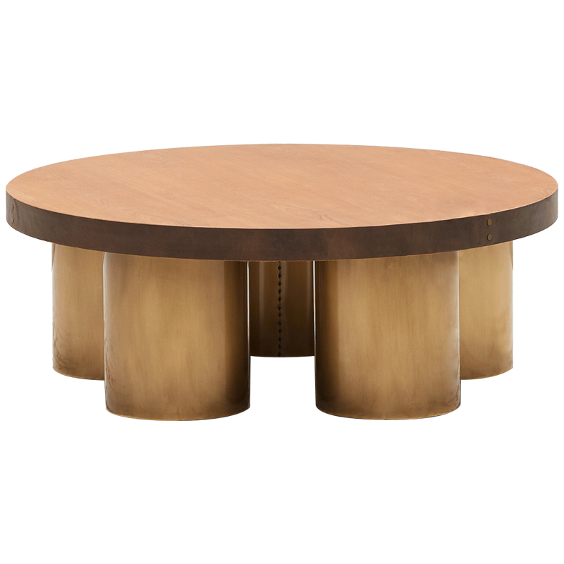 Круглый кофейный стол Stokes Coffee Table Латунь Коричневый Древесина Круглый кофейный стол Stokes Coffee Table Латунь Коричневый Древесина в Тюмени | Loft Concept