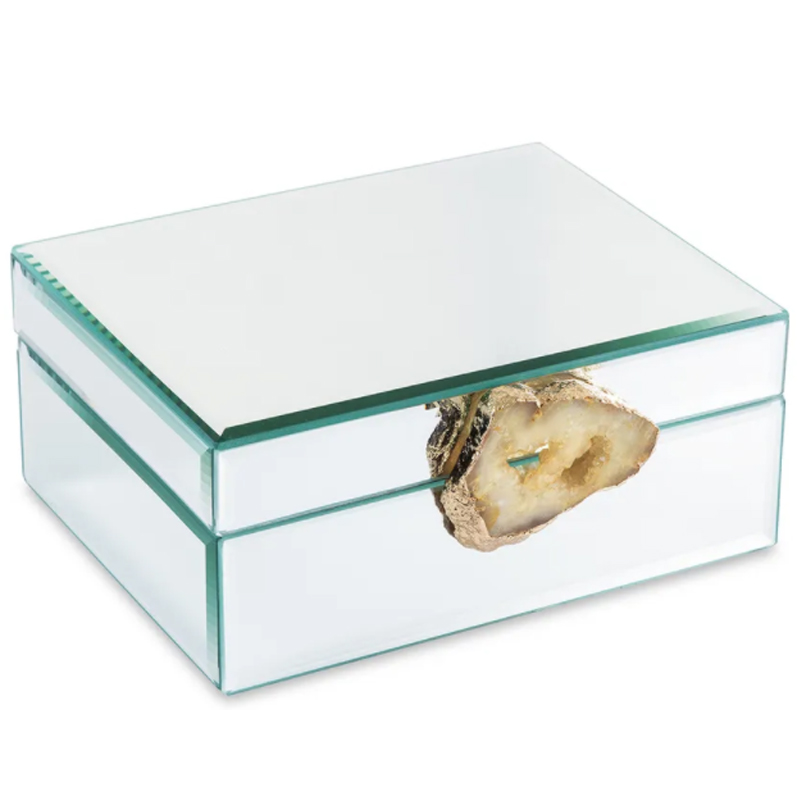 Шкатулка Glass Agate Box Зеркало Бежевый Шкатулка Glass Agate Box Зеркало Бежевый в Тюмени | Loft Concept