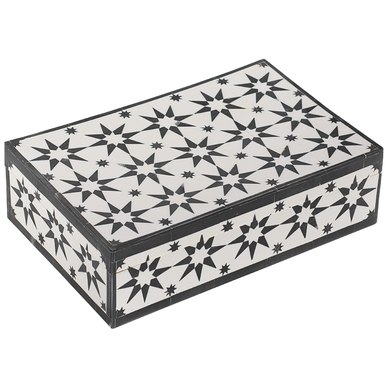 Шкатулка Stars Bone Inlay Черно-белый Шкатулка Stars Bone Inlay Черно-белый в Тюмени | Loft Concept