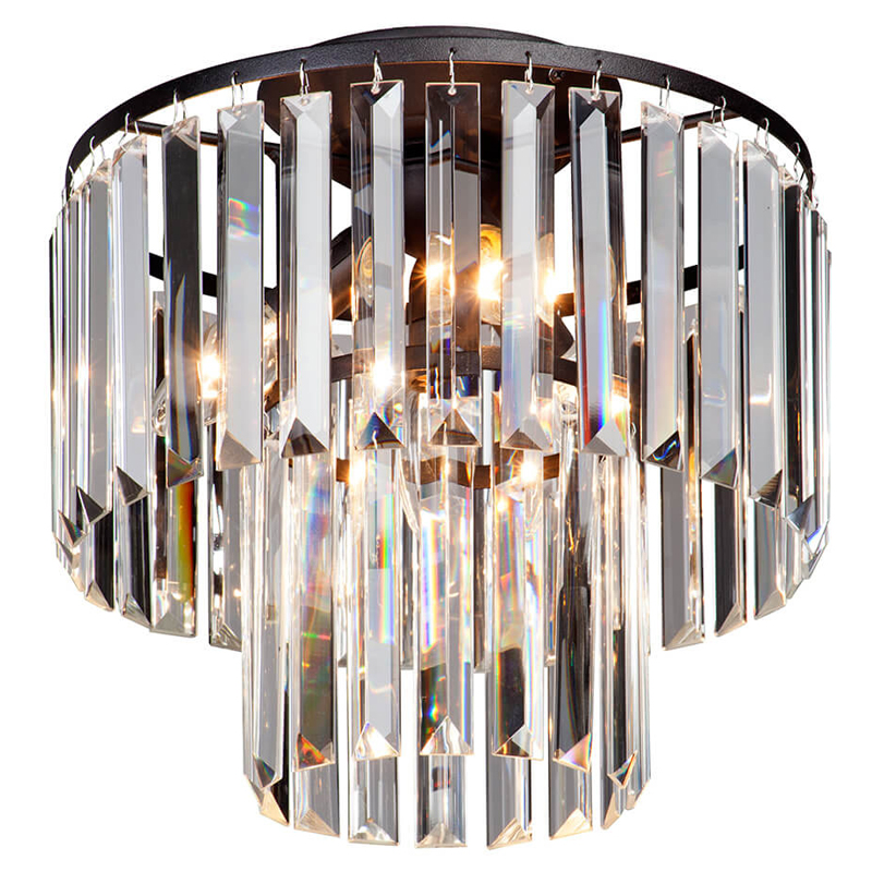 Потолочный светильник ODEON CLEAR GLASS 2-TIER диаметр 31 см Черный Прозрачное Стекло Потолочный светильник ODEON CLEAR GLASS 2-TIER диаметр 31 см Черный Прозрачное Стекло в Тюмени | Loft Concept