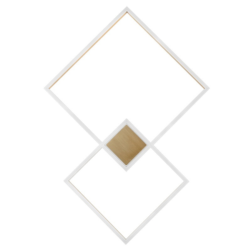 Потолочный светильник Squares Two Geometrical Shape Ceiling Light Золотой Белый Потолочный светильник Squares Two Geometrical Shape Ceiling Light Золотой Белый в Тюмени | Loft Concept