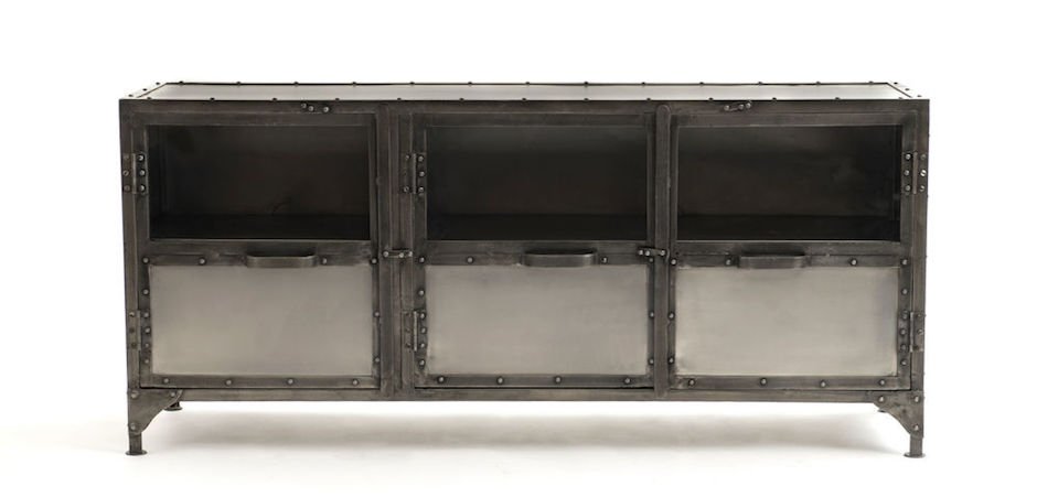 Комод металлический Industrial Steampunk Nickel 3 Door Сoncole Комод металлический Industrial Steampunk Nickel 3 Door Сoncole - Loft-Concept в Тюмени