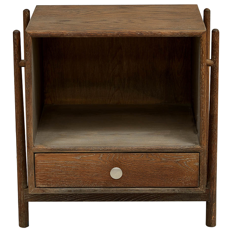 Тумба Harrell Oak Wood Nightstand Коричневый Хром Тумба Harrell Oak Wood Nightstand Коричневый Хром в Тюмени | Loft Concept